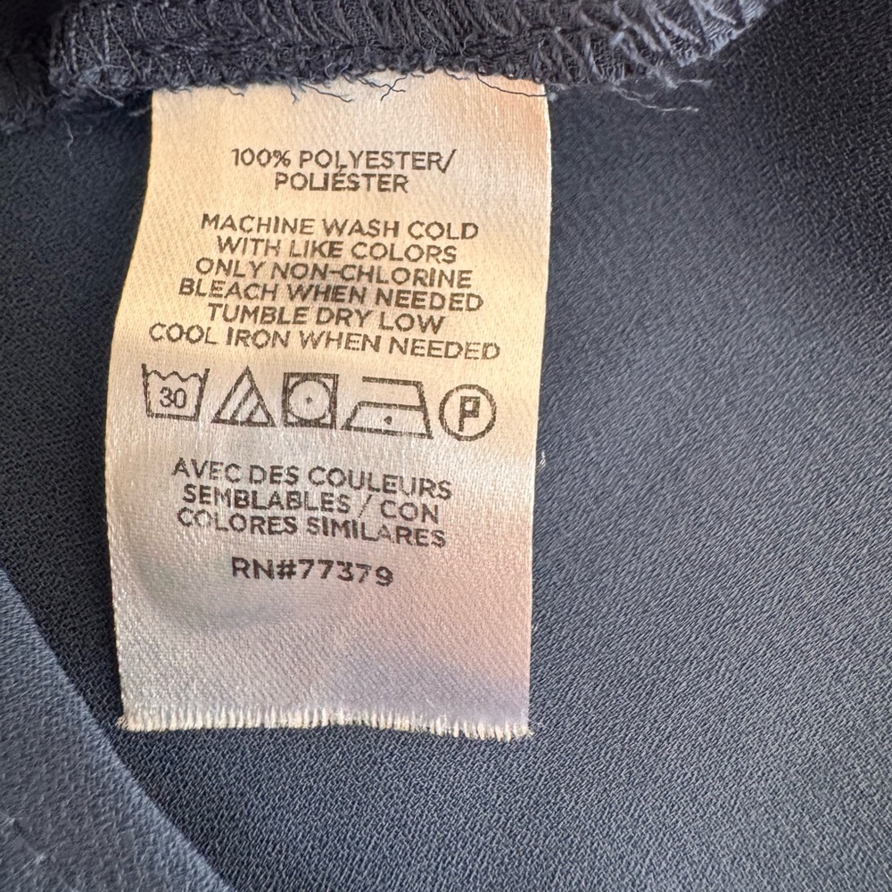 Ann Taylor Ruffled Short Sleeve Blue Blouse - Picture 5 of 7